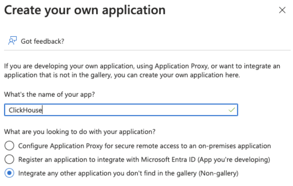 Azure Non-Gallery App - Zoomed